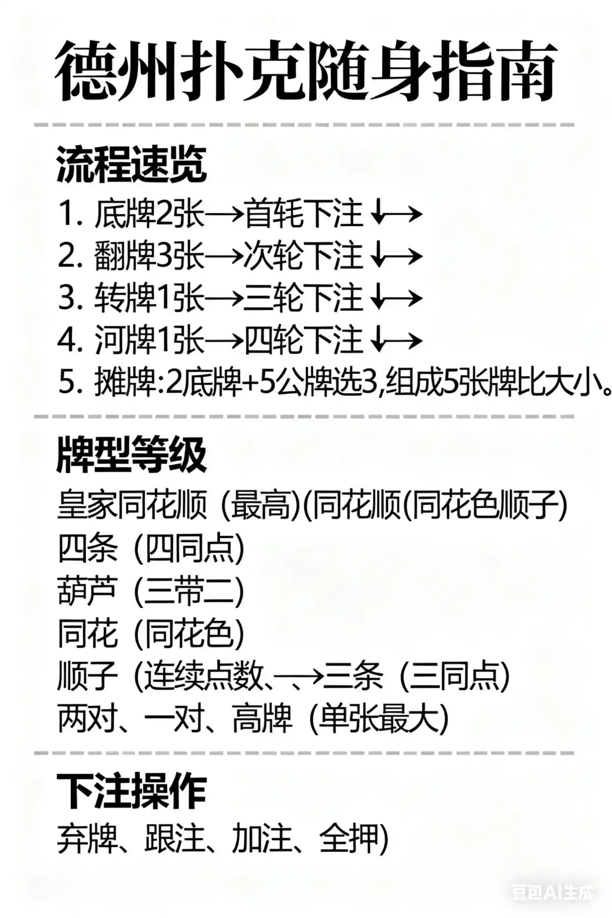 德州扑克规则_德州扑克核心规则玩法_新手秒懂版